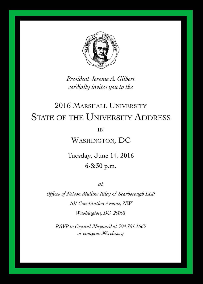 marshallu's tweet photo. There's still time to join the #MarshallFamily in D.C. this summer! Come to the State of the University in June! https://t.co/emV5k9STVY
