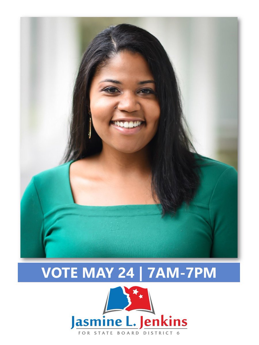 JasmineLJenkins's tweet photo. Tuesday, get an #ExperiencedEducator on the State Board of Ed! See you at the polls 7am-7pm: https://t.co/EYe15kAAF8 https://t.co/SiJHEiiVoe
