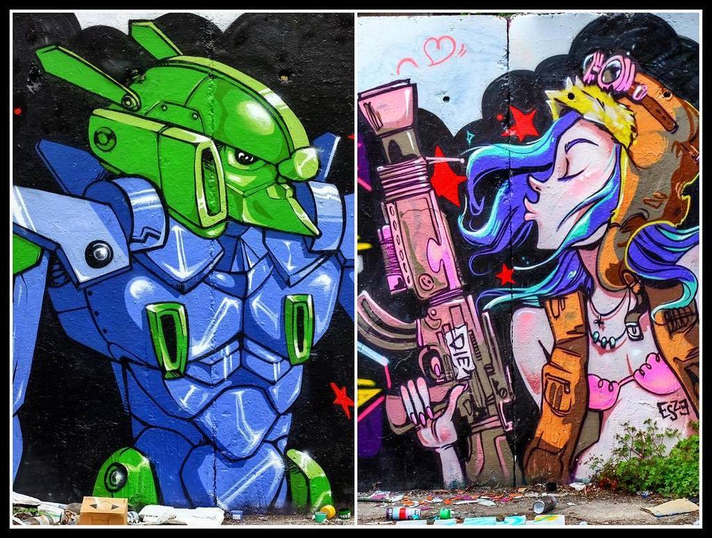 StArtEverywhere's tweet photo. Kiss or die 😍
Artist @riser_sixtyone and @esze_ate
Shot #mrsmerlin007
#riser #esze #love #die #berlin #wall #wall… https://t.co/Tt0mYecRCf