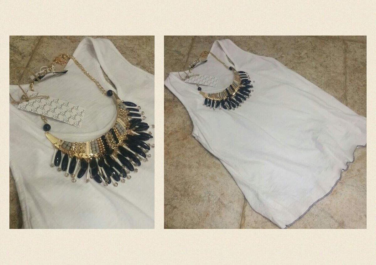 laimanu's tweet photo. I tanto attesi accessoriiiiii sono finalmente arrivati in boutique.
Collana €14.90
Canotta €7.90 https://t.co/SoyWG8zgCi
