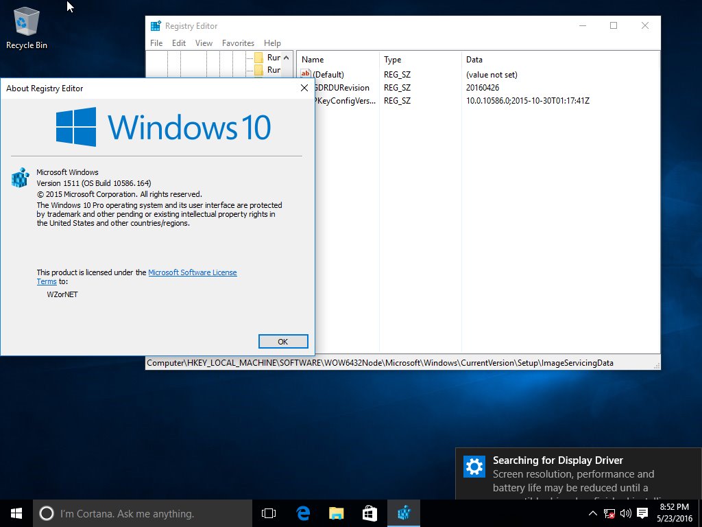 windows 10 pro version 1511