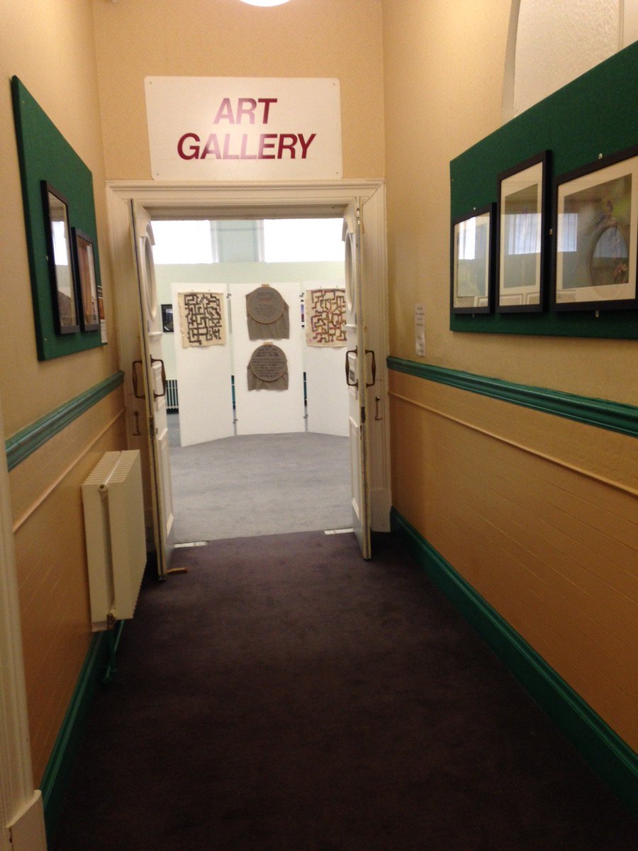 ShoddyArts's tweet photo. @faye_waple 's Shoddy Samplers flanked by Vickie Orton's Maze of Life, seen from corridor leading to @BatleyArt https://t.co/6uTqXVgzP1