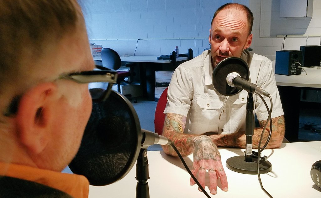 MattDayhoff's tweet image. Recording a podcast w/the intense, highly tattooed Adam White of @runningcentral. Soon on @pjstar