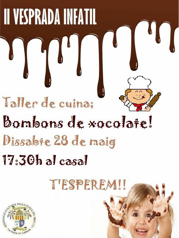 Fallamercat's tweet image. Vesprada infantil! Al taller d'aquest mes els nostres xicotets cuiners ens preparan uns bombons boníssims!!😋😋.