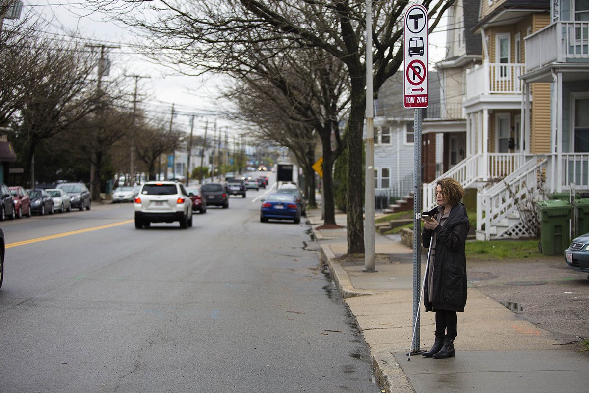 WBUR's tweet photo. Developed for the visually impaired, this app aims to get you closer to the bus stop: https://t.co/mYqi0yxI9K https://t.co/ezeloItLUy
