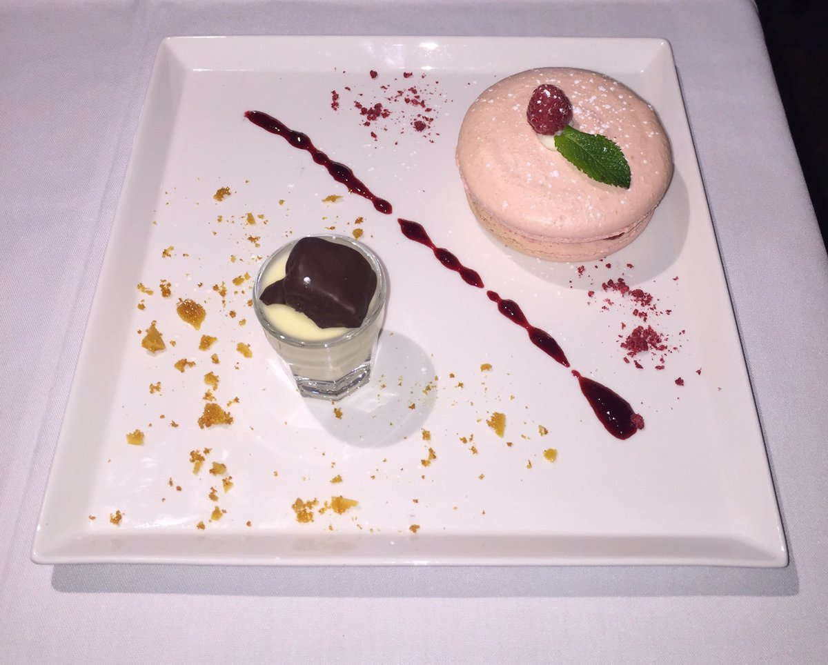 New dessert for you all @FoodNIHour #raspberry #macaroon #lemonposset #FoodNIHour #stickfiguresni