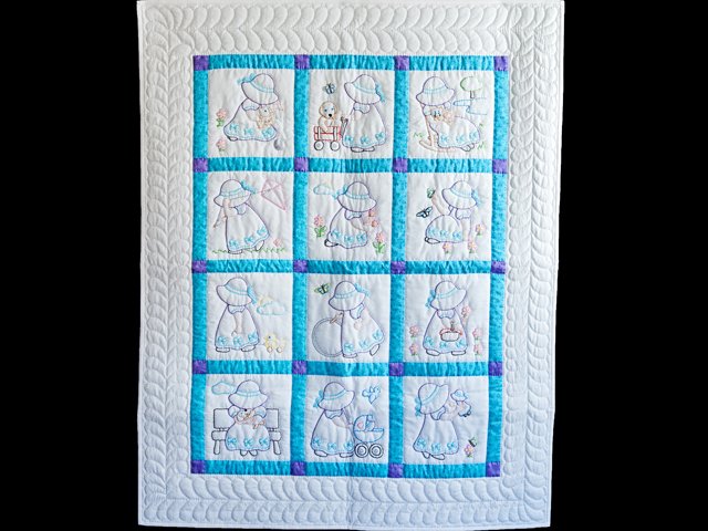 Hand Embroidered Baby Quilt For Sale amishcountrylanes.com/Pages/wh7589.s… #embroidered #babyquilt #quilt #handmadequilt #amish