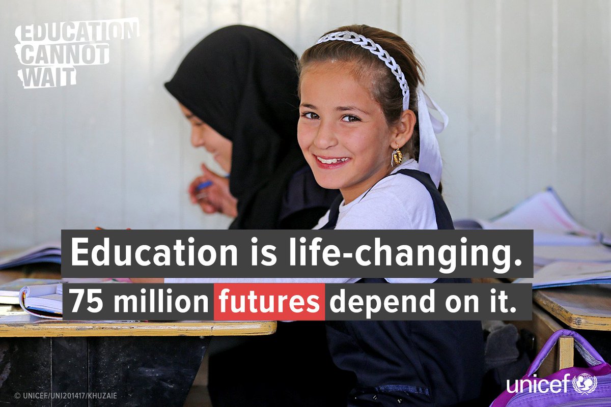 UNICEF's tweet image. If we do not act now, we risk losing a generation of children and young people #WHSummit