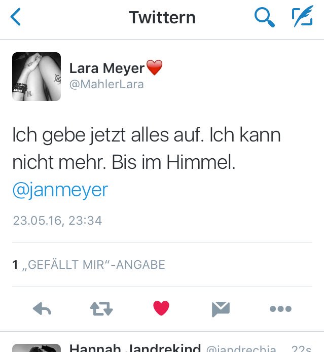 heartlxnson's tweet photo. @janmeyer dieses Mädchen braucht grade ganz dringend eine Aufmunterung von dir

Mach @MahlerLara happy😭💟

@janmeyer https://t.co/IiJKFKhqpu