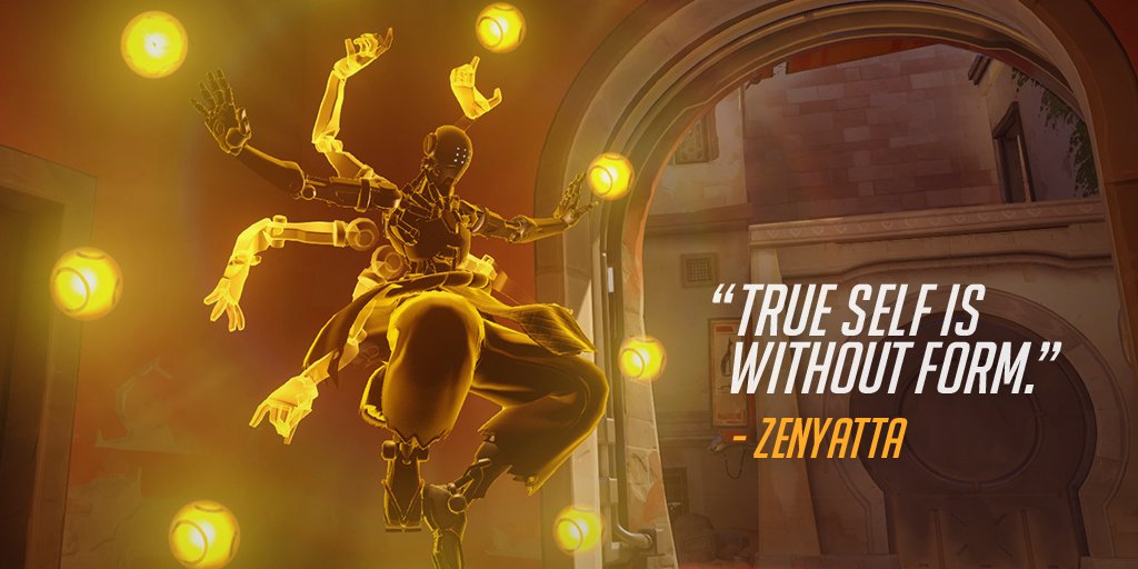 PlayStation's tweet photo. Meet Zenyatta, a robot who seeks enlightenment yet desires nothing. #Overwatch https://t.co/ijlQct1Hfl