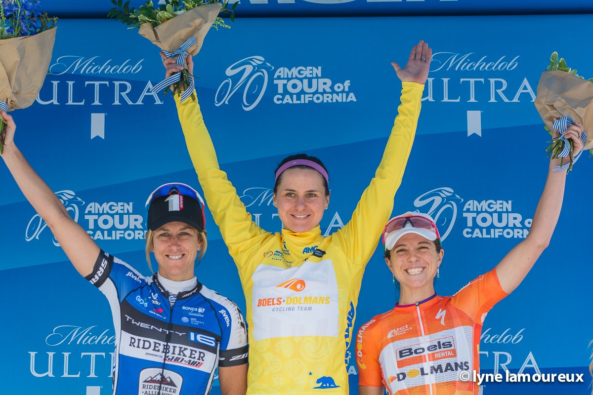 GC podium (l-r): <a href="/k_armstrong/">KristinArmstrong</a> 2nd, <a href="/MeganGuarnier/">Megan Guarnier</a> 1st &amp; <a href="/evelyn_stevens/">Evelyn Stevens</a>  3rd #amgentoc #UCIWWT
