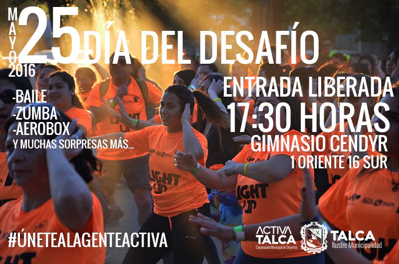 ActivaTalca's tweet photo. Este miércoles no se pierdan el Día del Desafío en el gimnasio Cendyr #Talca @RedMaule https://t.co/CAILTzFwyq