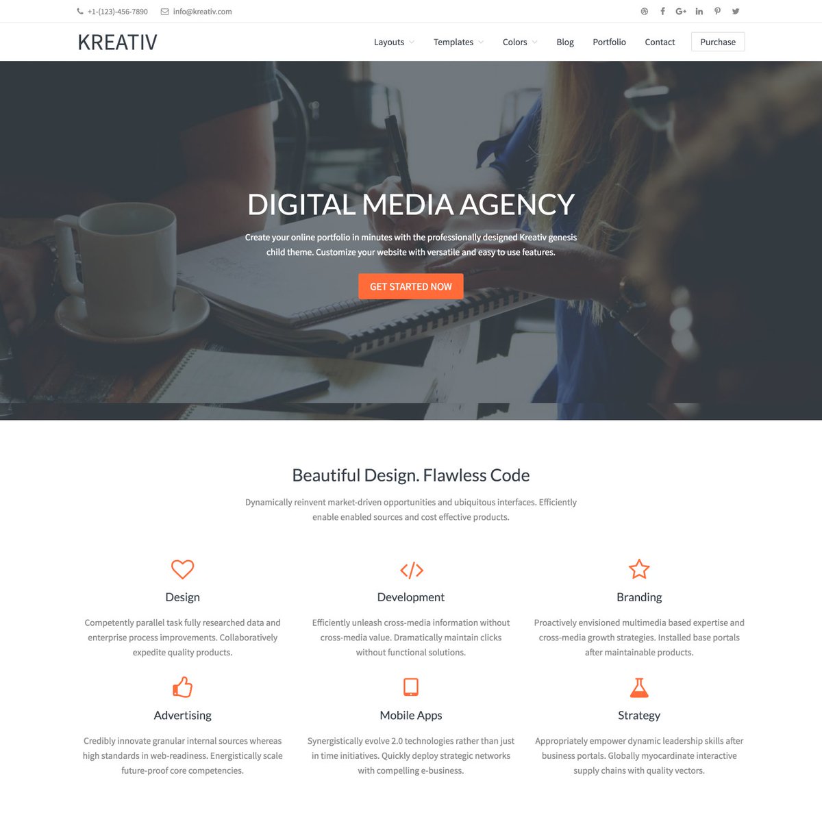 Theme_Square's tweet image. Introducing Kreativ, the most beautiful #genesiswp child theme you'll ever see themesquare.com/themes/kreativ/