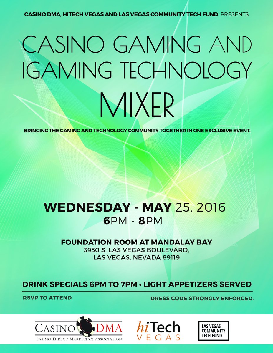 Gaming Technology Mixer 5/25 6-8pm. For casino executives and technology executives.  eventbrite.com/e/gaming-techn…