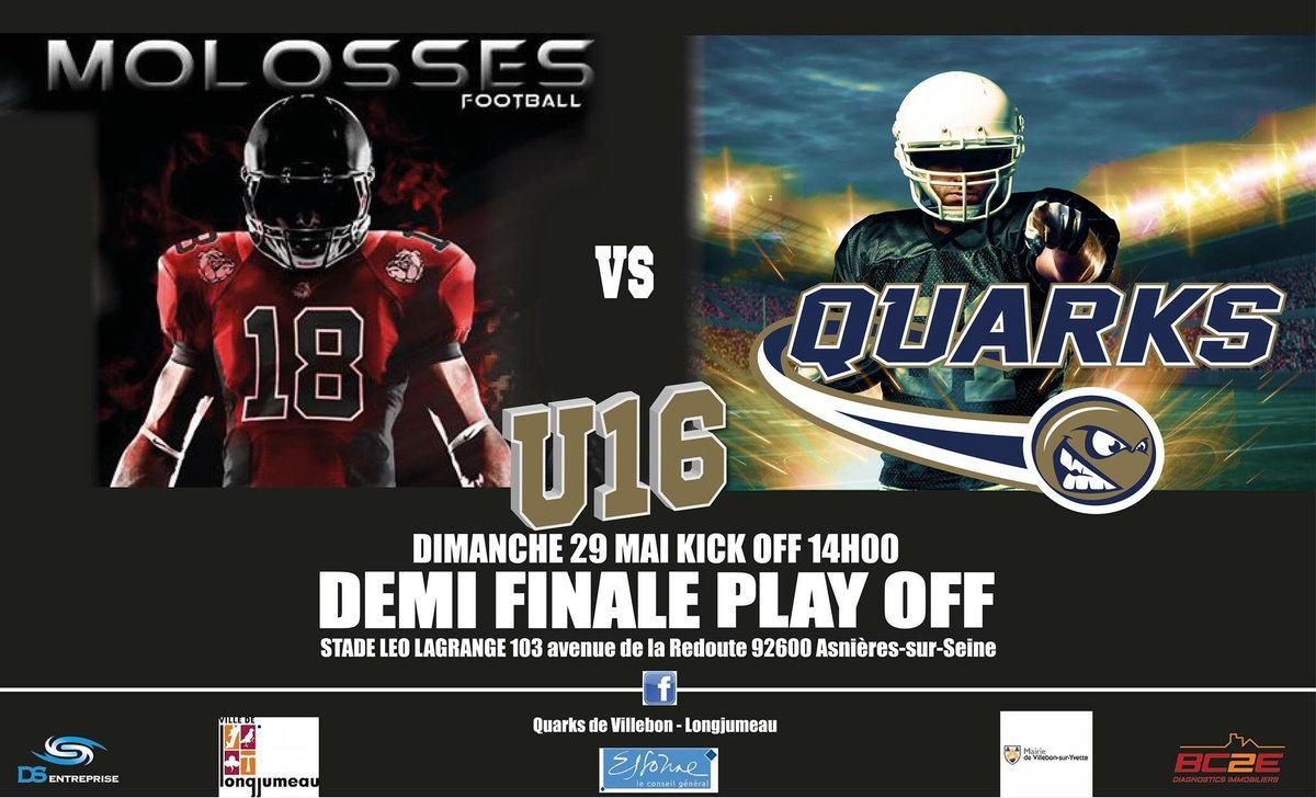 U16 - 1/2 finale - Quarks @ Molosses - Dim 29 mai 2016