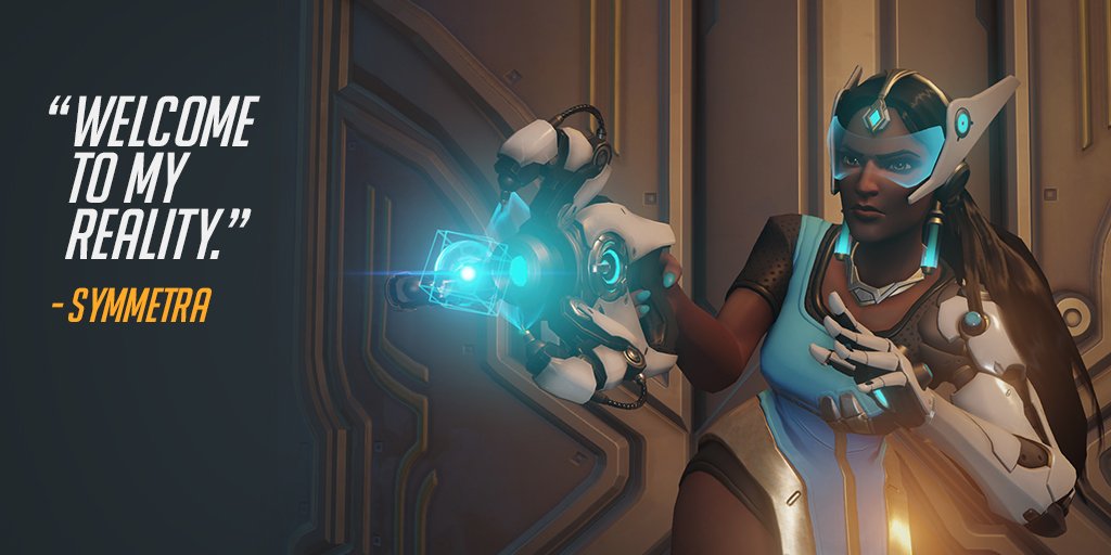 PlayStation's tweet photo. Meet Symmetra: Bending reality to her will one match at a time. #Overwatch https://t.co/e1za2MWfDl