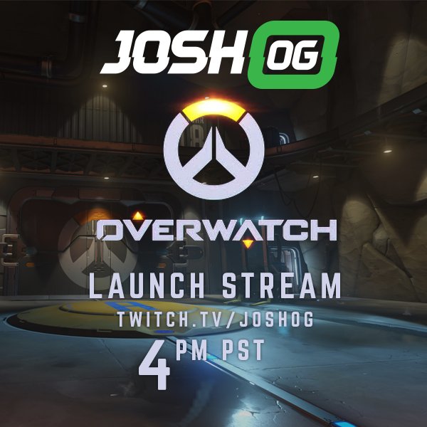 JoshOG's tweet image. The @PlayOverwatch launch event is about to begin with over $2000 of prizes! Dont Miss This! Twitch.tv/joshog