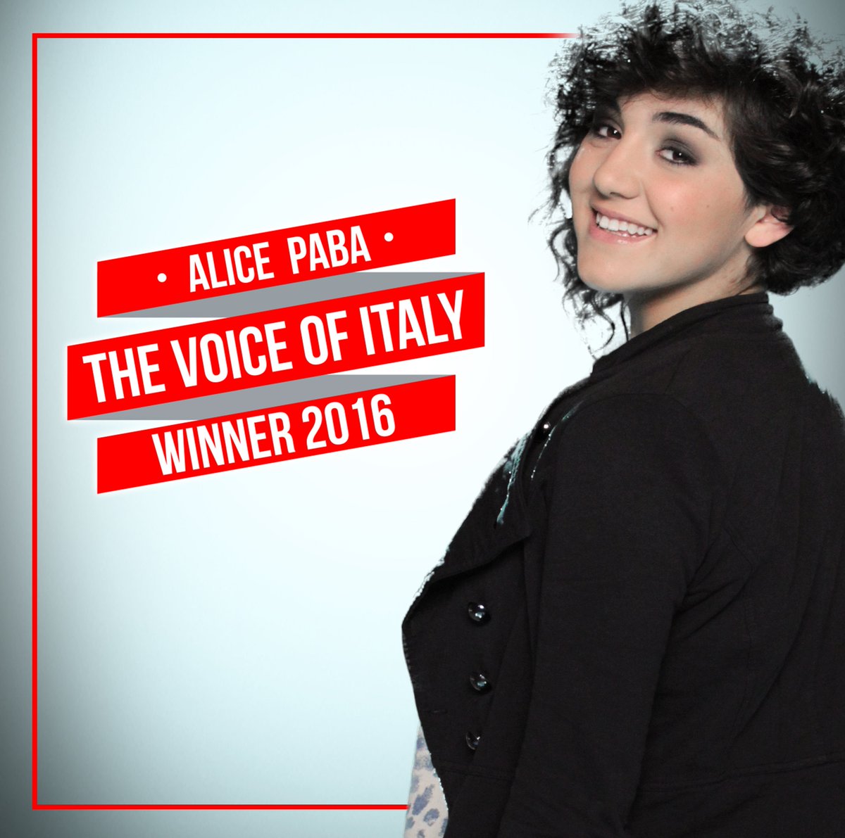 LA VOCE D'ITALIA È

🎤🎤🎤🎤🎤🎤🎤

     ALICE PABA

🎤🎤🎤🎤🎤🎤🎤

#TVOI #FINALE