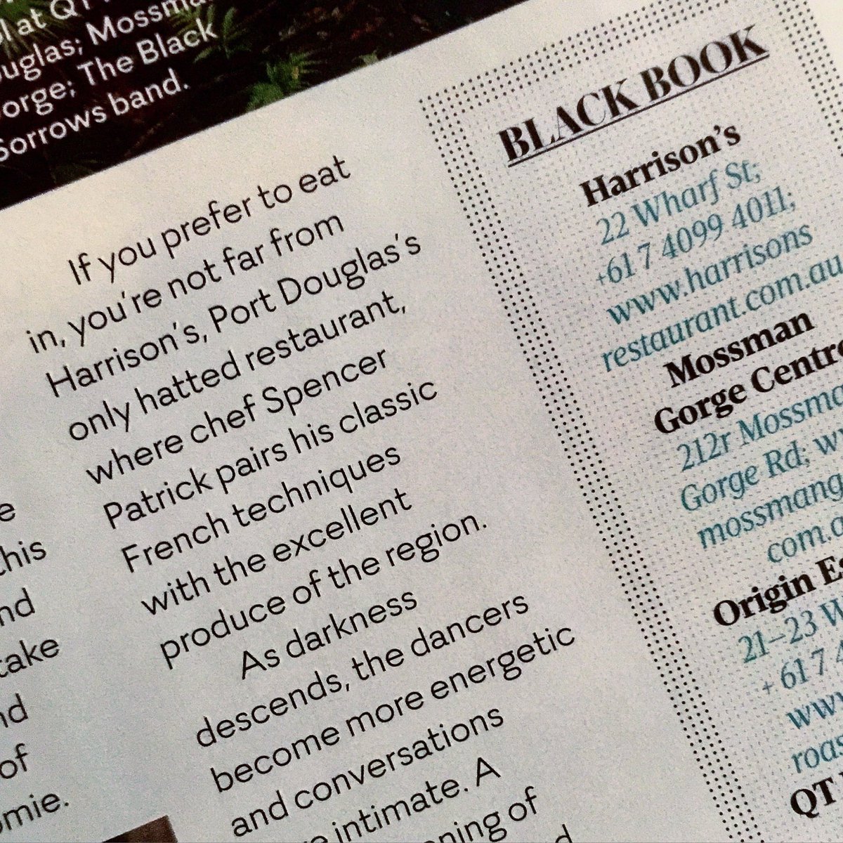 Thanks for the mention <a href="/VirginAustralia/">Virgin Australia</a> Inflight Mag x #harrisonspd #portdouglas