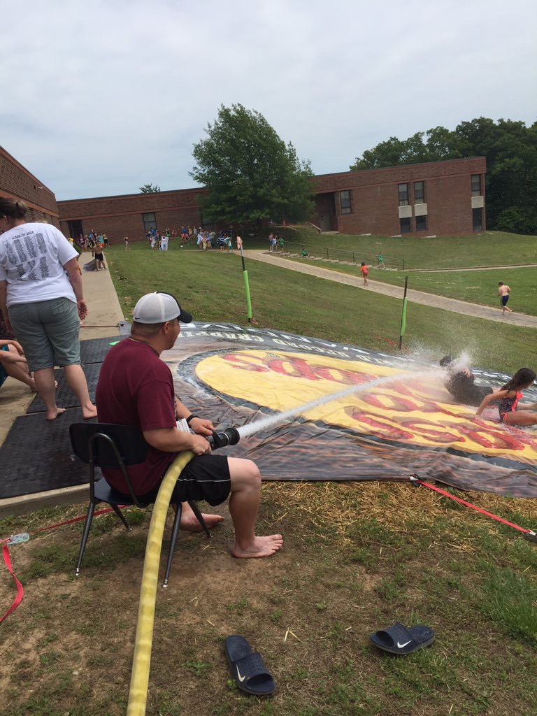 Thank you Osage Beach Fire Department! The best Sports Day water slide ever!