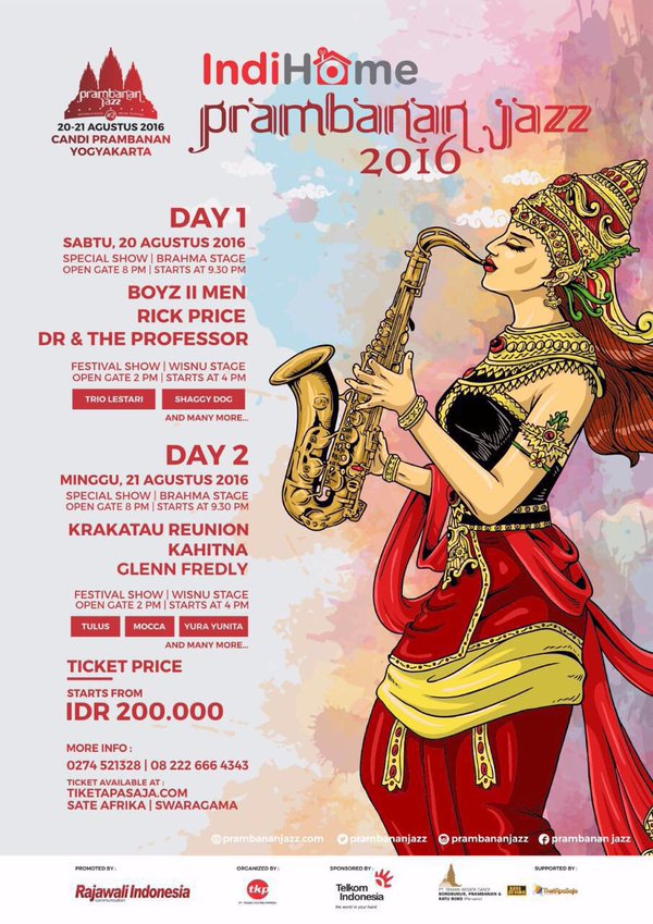 #PrambananJazz2016 20-21 Agustus 2016 | RSVS Tiket tiketapasaja.com ☎️082226664343 more info <a href="/PrambananJazz/">Prambanan Jazz</a>