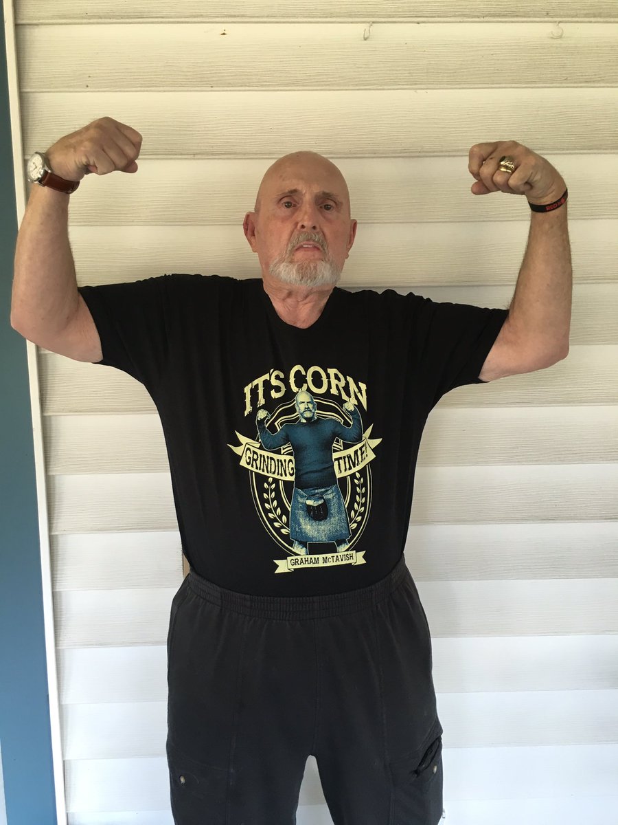 kricki's tweet photo. @actnforchildren @grahammctavish Dad & I love our shirts & love helping a good cause. #GrindYourCorn #CornDaddy https://t.co/mFN5MHHRQk