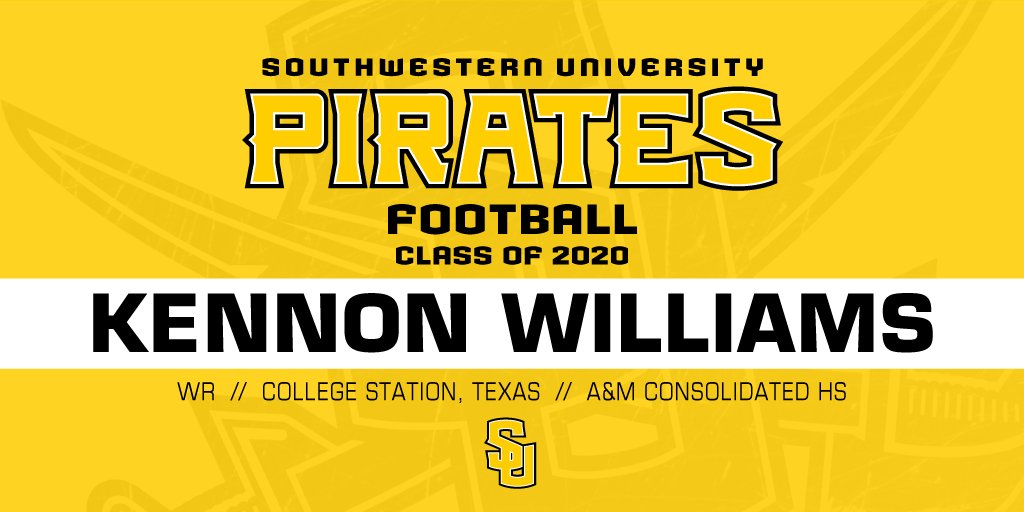 SUPiratesFB's tweet photo. SUFB welcomes #CollegeStation area WR Kennon Williams @Super_MarioMan #APiratesLife16 #BeSouthwestern https://t.co/gBCALtEFIb