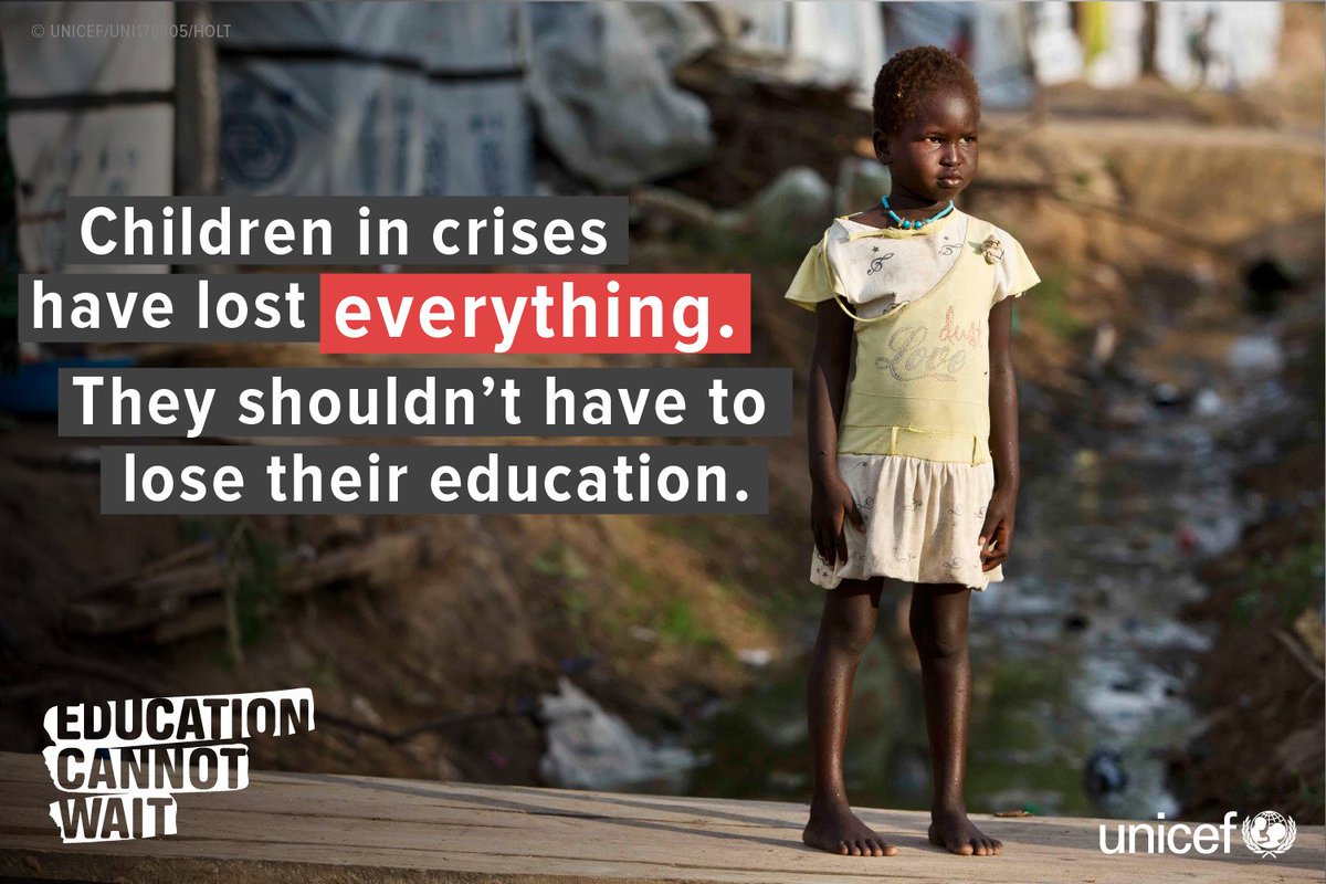 UNICEF's tweet image. We’re committed to ensuring all children realize their right to a quality education #WHSummit