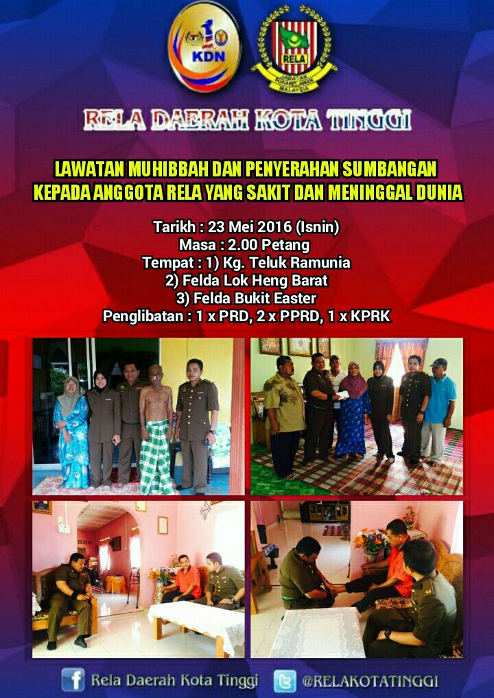 RT <a href="/RELA_Johor/">RELA Negeri Johor</a> #Program_Aktiviti <a href="/RELAKOTATINGGI/">RELA Kota Tinggi</a> DS . <a href="/Zahid_Hamidi/">Zahid Hamidi</a> <a href="/KPrelamalaysia/">KP RELA</a> <a href="/KDNPUTRAJAYA/">KDN🇲🇾</a> <a href="/relamalaysia/">relamalaysia</a>