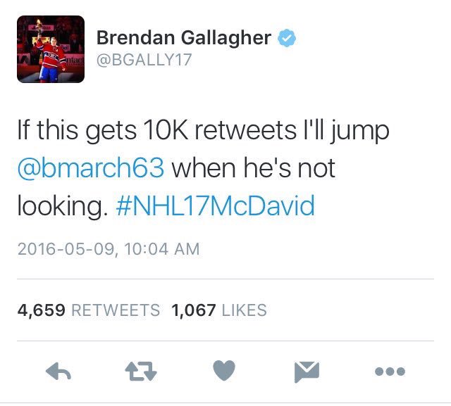 DailyFaceoff's tweet photo. McDavid took some drastic measures to win the NHL 17 cover vote 😂 https://t.co/grDfbFaXyb