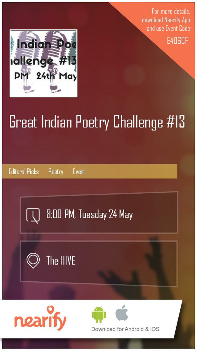 The ultimate challenge for any poet in Great Indian Poetry Challenge #13 : nearify.com/event/great-in… #Mumbai #Events