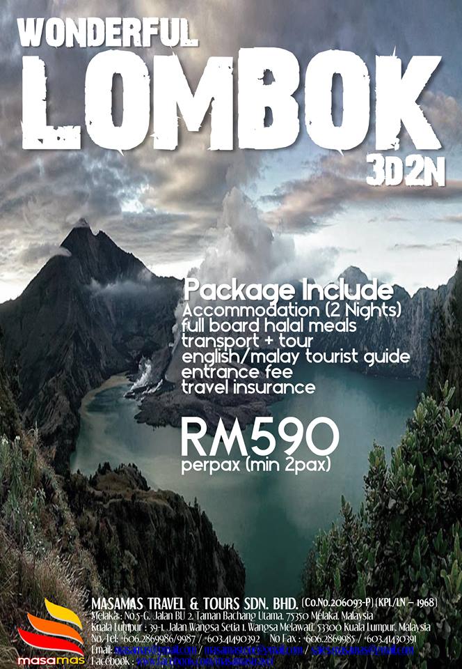 MASAMAS TRAVEL on Twitter: "pakej pelancongan ke LOMBOK RM590 ...