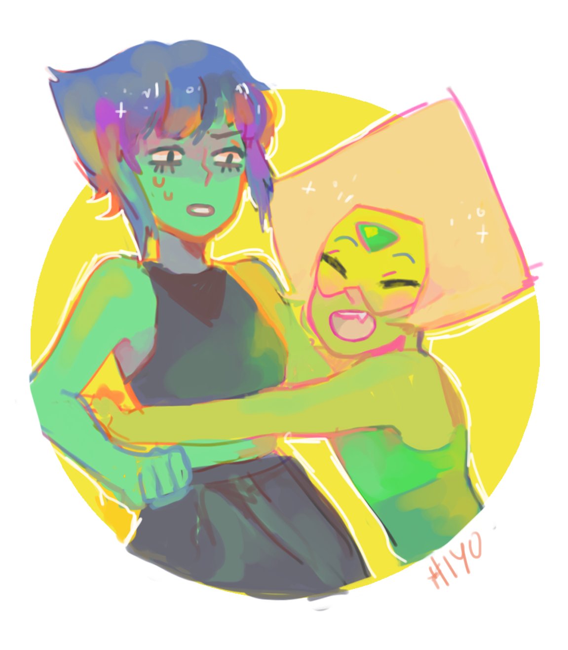 “lapis and her small gf (green friend)”