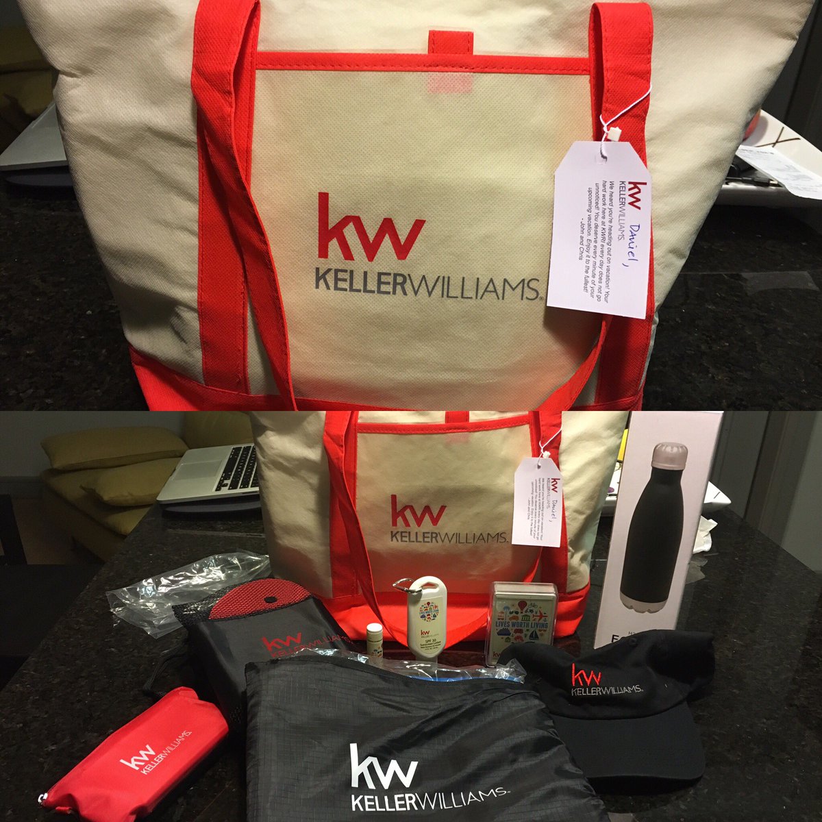 dancasb's tweet photo. Things that make #kwri a great place to work #vacationskit #lifeatkwri #gifts https://t.co/NdVtFIYGHF