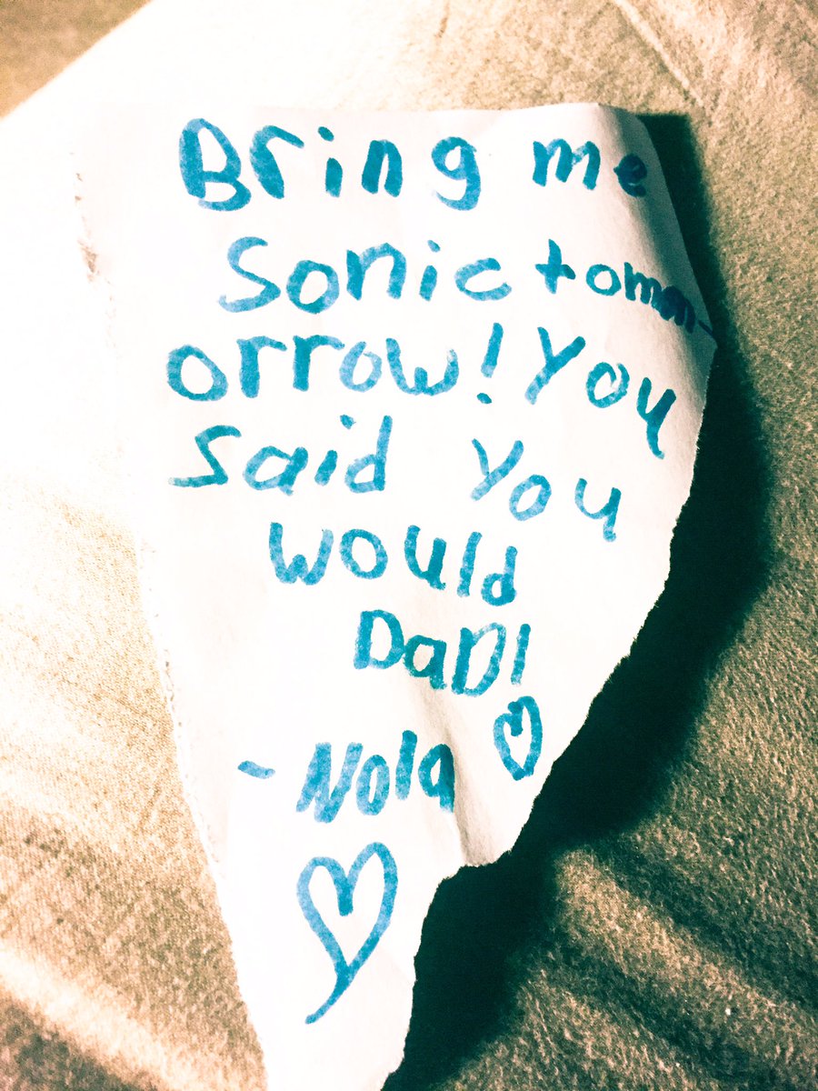 DutchHawk80's tweet photo. Daughter slipped me this note right b4 bed. Thanks @sonicdrivein ! #lastdayofschool #FiftyCentDogs #KeepMyPromises https://t.co/ro7EO83vi0