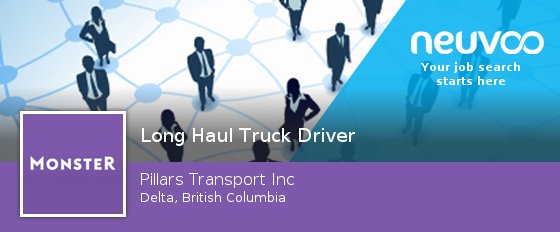 NeuvooSurrey's tweet photo. Apply now to work for Pillars Transport Inc as #Long #Haul Truck Driver in #Delta #jobs https://t.co/oWqIUlFoFl https://t.co/zcT1pX1rYU