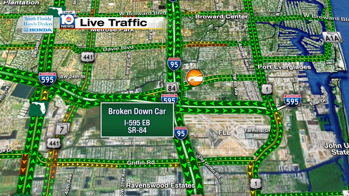 Broken down car on I-595 EB & SR-84 #TRAFFIC #MIAMI https://t.co/61JEOHG1Gs