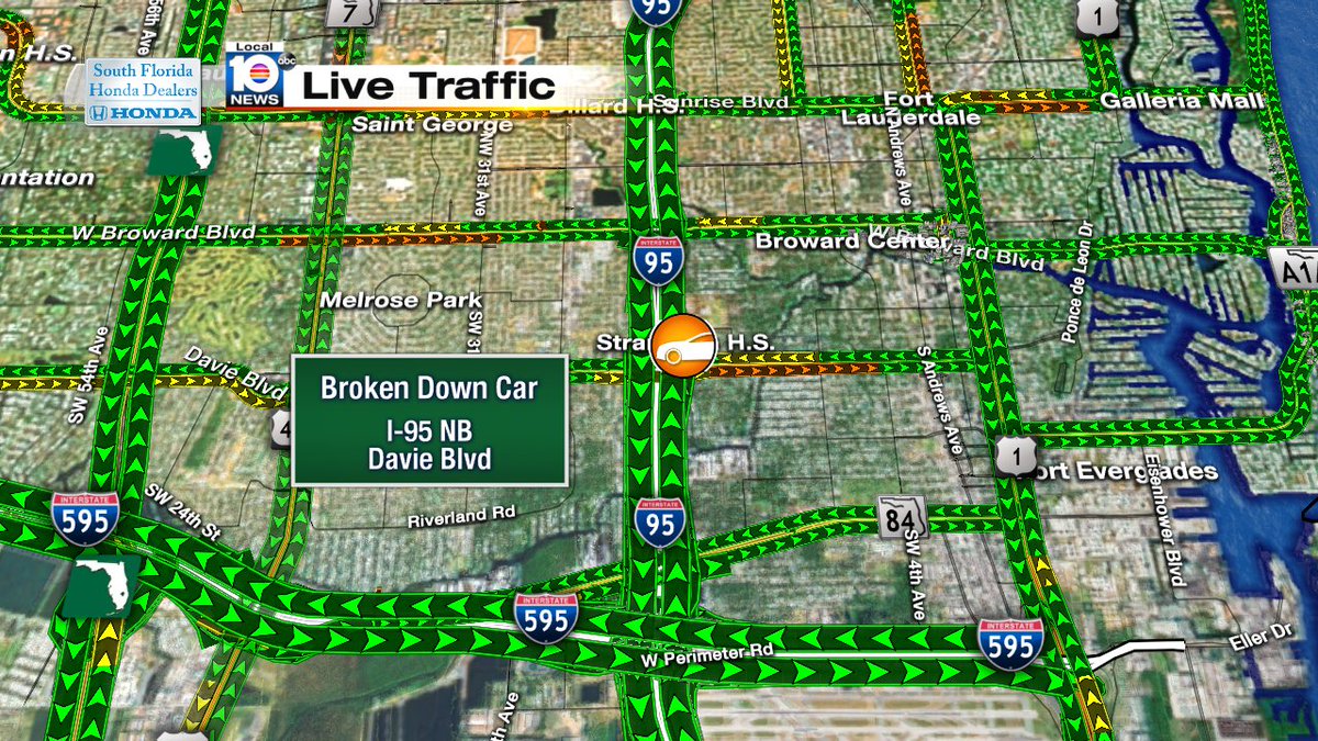 Broken down car on I-95 NB & Davie Blvd #TRAFFIC https://t.co/8TLmwZ5JB6