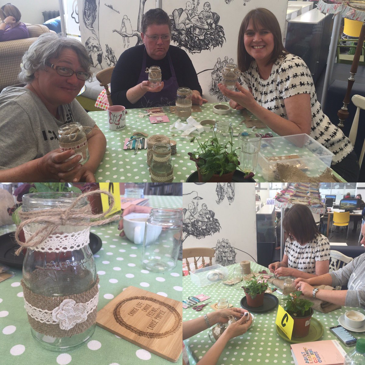 We're decorating jam jars today @BpoolLibraries <a href="/Camerados_org/">Association of Camerados</a> living room! Come join us!