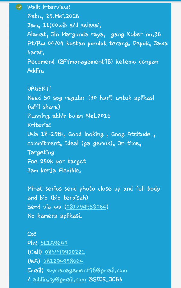 SPG_SIDE's tweet photo. @pakarSPG @SPGprofessional @jobforspg @spgservice @rajaspg @lowonganspginfo @Seputar_Event @camp_spg @SPGeventMNG https://t.co/vr5eMO7SoH