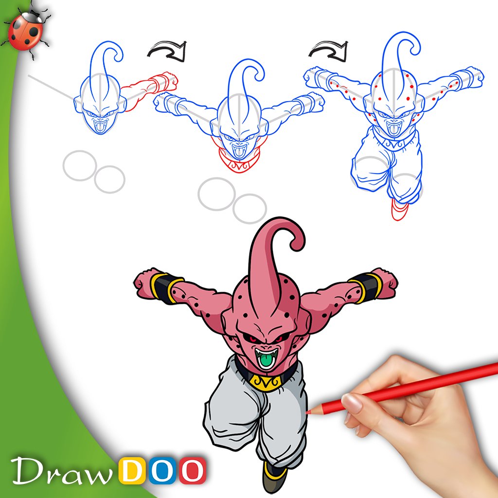 DRAWING KID BUU - DRAGON BALL Z - HOW TO DRAW KID BUU 