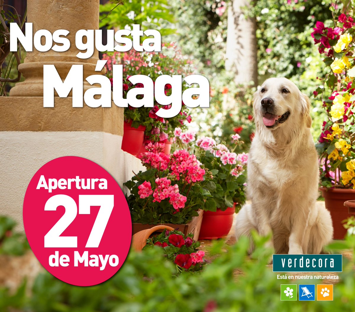 Verdecora_es's tweet photo. ¡Y ya tenemos fecha para la apertura de #VerdecoraMalaga! Os esperamos a tod@s este viernes 27 de Mayo https://t.co/6nHq14aEBW