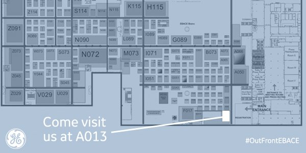 GE_Aerospace's tweet photo. Here to greet you out front! Come by Booth A013 at #EBACE2016. @GEAviation is #OutFrontEBACE https://t.co/k34sMsqSuc