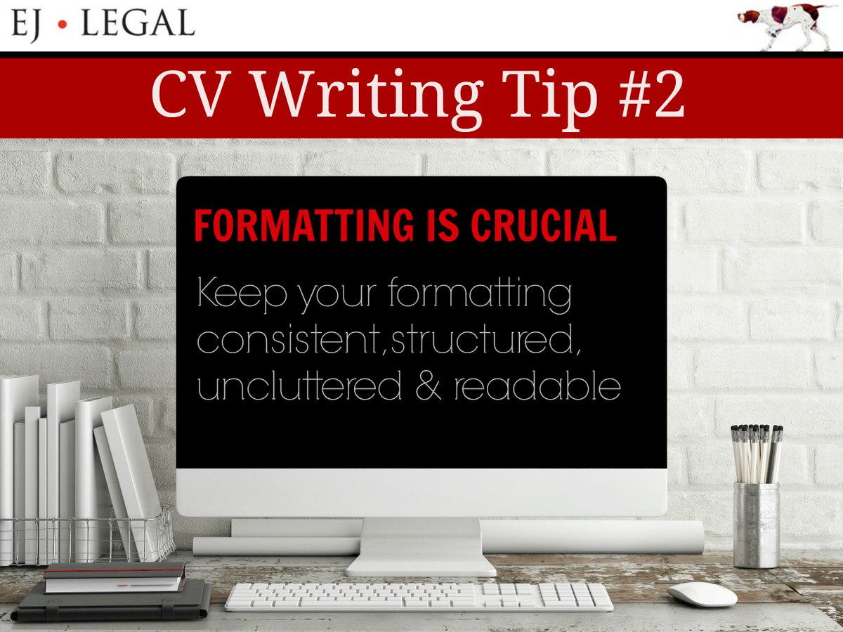 EJ_Legal's tweet photo. Focus on Formatting  - our second #toptip for  #cvwriting this week #FollowThatDog #lawjobs https://t.co/5X30EtFreT