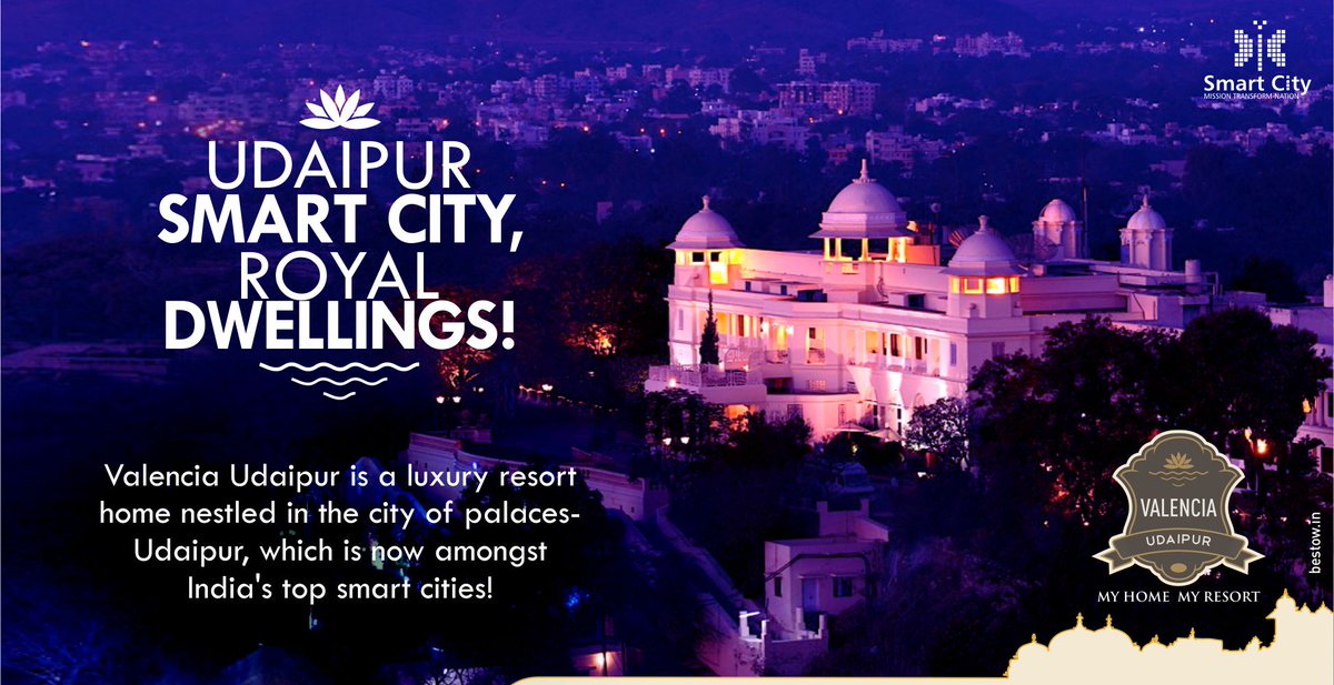 ValenciaIndia's tweet photo. What could be a better place than #Udaipur to create a luxury #resorthome for some distinguished people? #smartcity https://t.co/B8d3wkTxAO