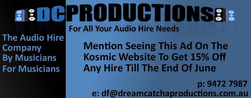 DCProductionsWA's tweet image. DC Productions have teamed up with @kosmicsound
kosmic.com.au