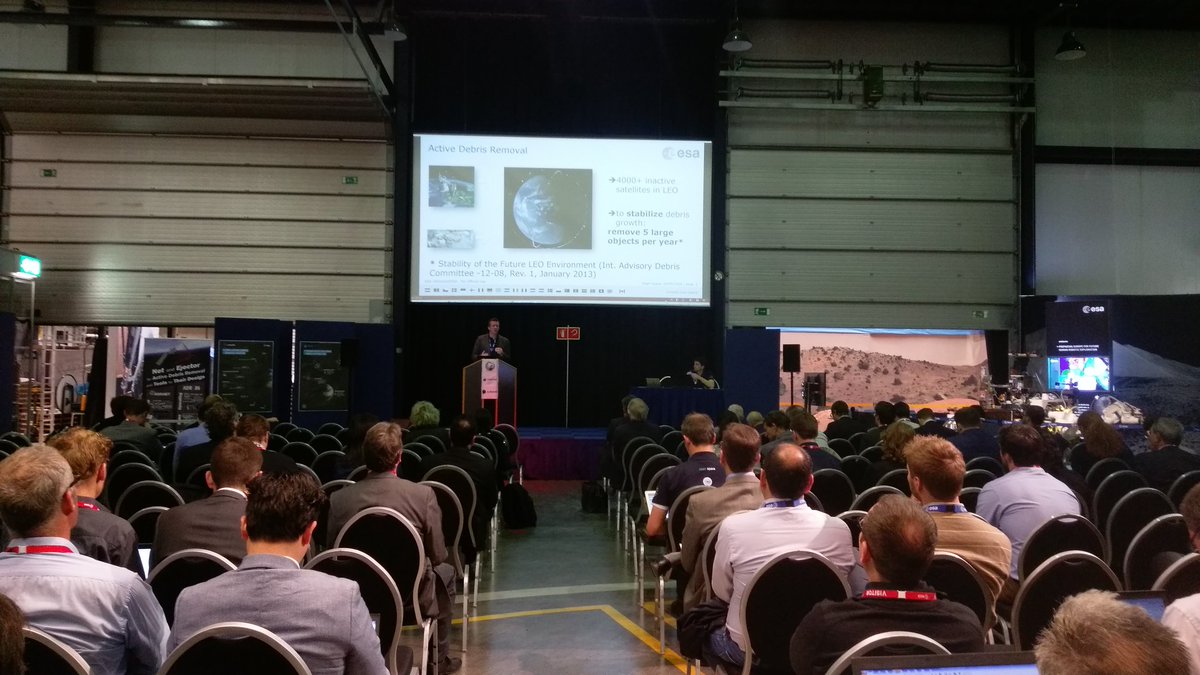 ESAcleanspace's tweet photo. Robin Biesbroek talks about Active Debris Removal, #eDeorbit , @ESA 's mission Dr remove a large #spacedebris https://t.co/Pixk0OQmVN