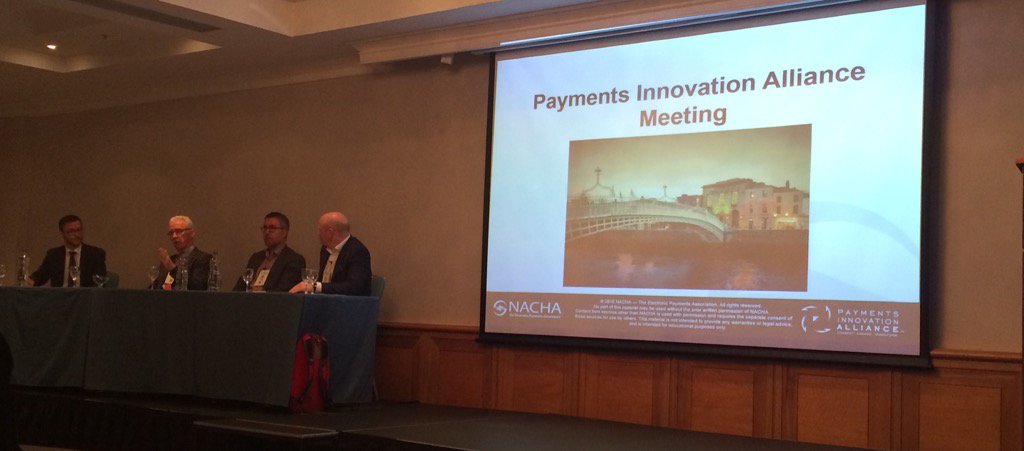 brookepay's tweet image. Excellent start in #Dublin talking #practicalinnovation in Payments @NACHAOnline #AllianceDub @P4YM3NT5