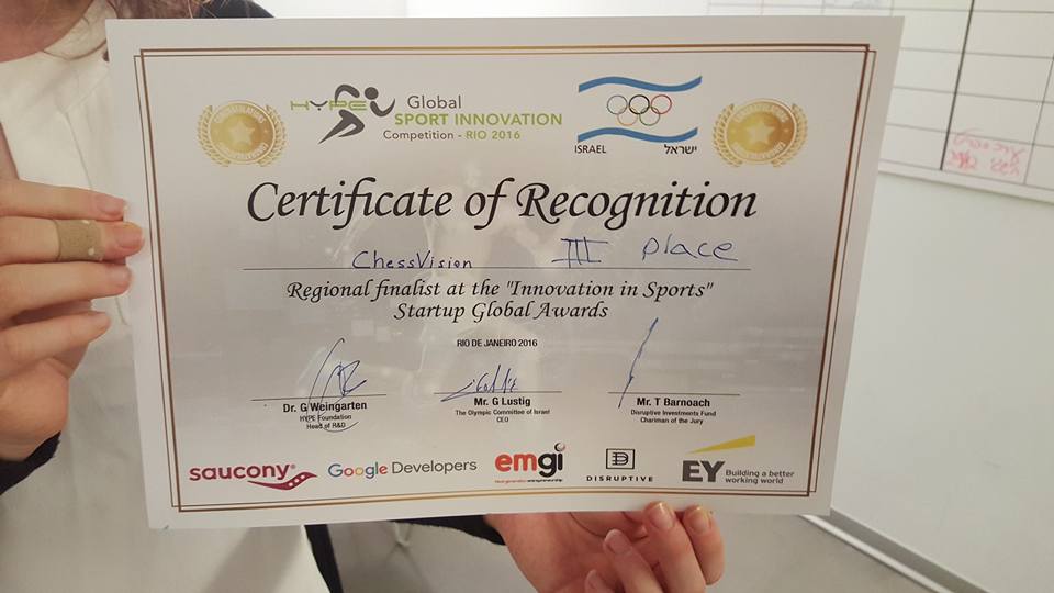 ChessVision's tweet image. @ChessVision just won 3rd place at the HYPE and the Olympic Committee startup awards!