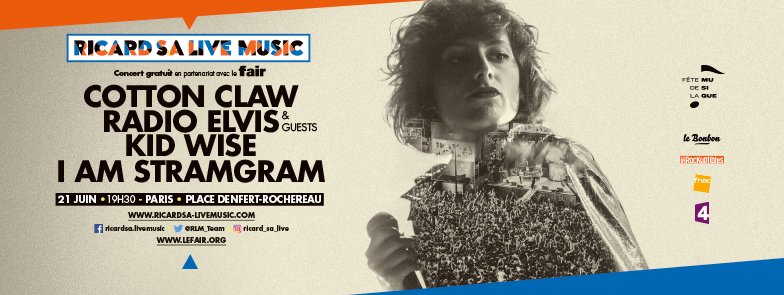 PRLiveMusic's tweet photo. BAM / Notre prog pour la  fête de la musique >> @wearekidwise @radio_elvis @cotton_claw @Iamstramgram1 ! #FDLM2016 https://t.co/onIc0orU2c
